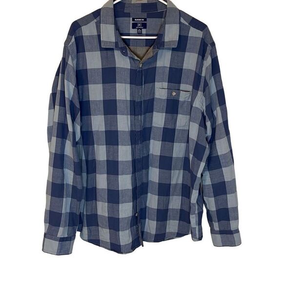[G] George Classic Fit Button Down. Mens Size 2XL. Blue Check. Double Cloth Cott - Picture 1 of 9
